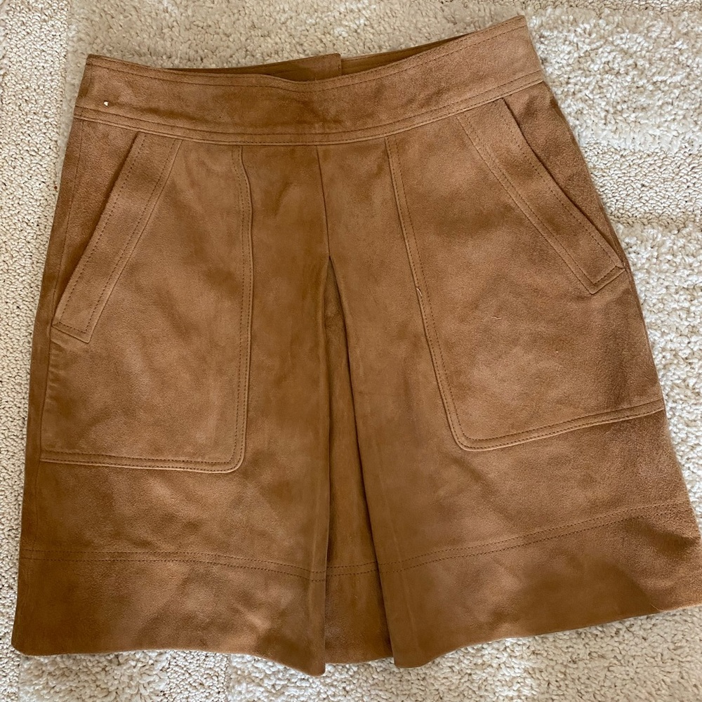 vince tan suede skirt
